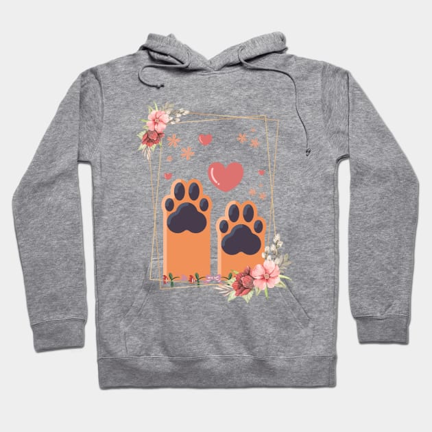 Dog Paw Floral Look Hoodie by NICHE&NICHE